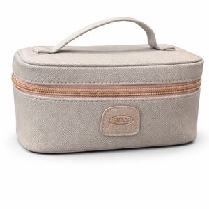 Brics Qatar Airway Makeup Bag Grey Rose Gold Travel Cosmetic Case Toiletry Pouch